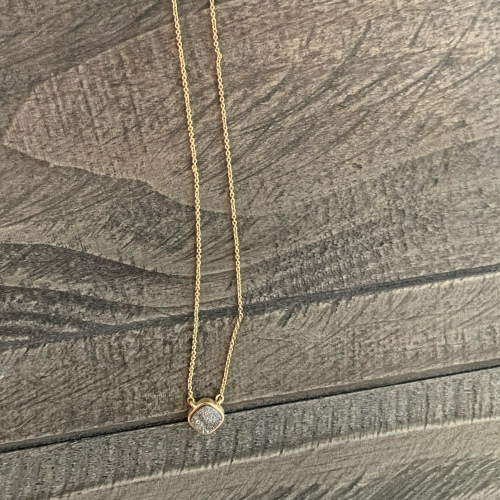 Gray druzy necklace
